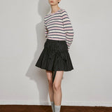 Drawstring Charm Ruffle Mini Skirt - SHICCACHE