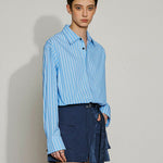 Effortless Edge Striped Shirt Dress - SHICCACHE