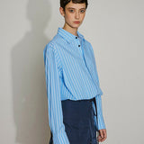 Effortless Edge Striped Shirt Dress - SHICCACHE