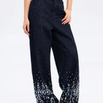 embroidered jeans - SHICCACHE