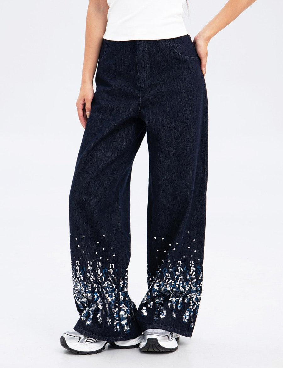 embroidered jeans - SHICCACHE