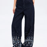 embroidered jeans - SHICCACHE