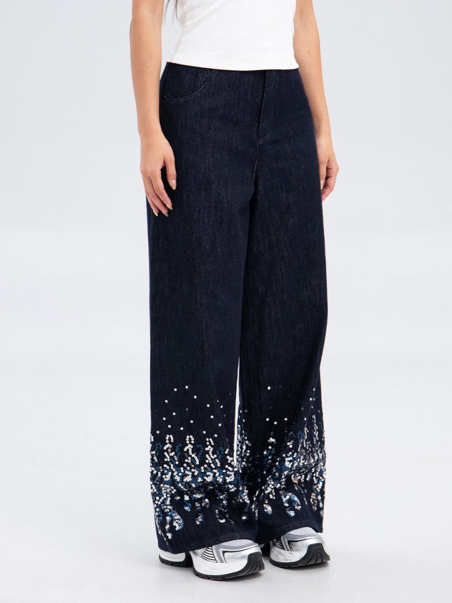 embroidered jeans - SHICCACHE