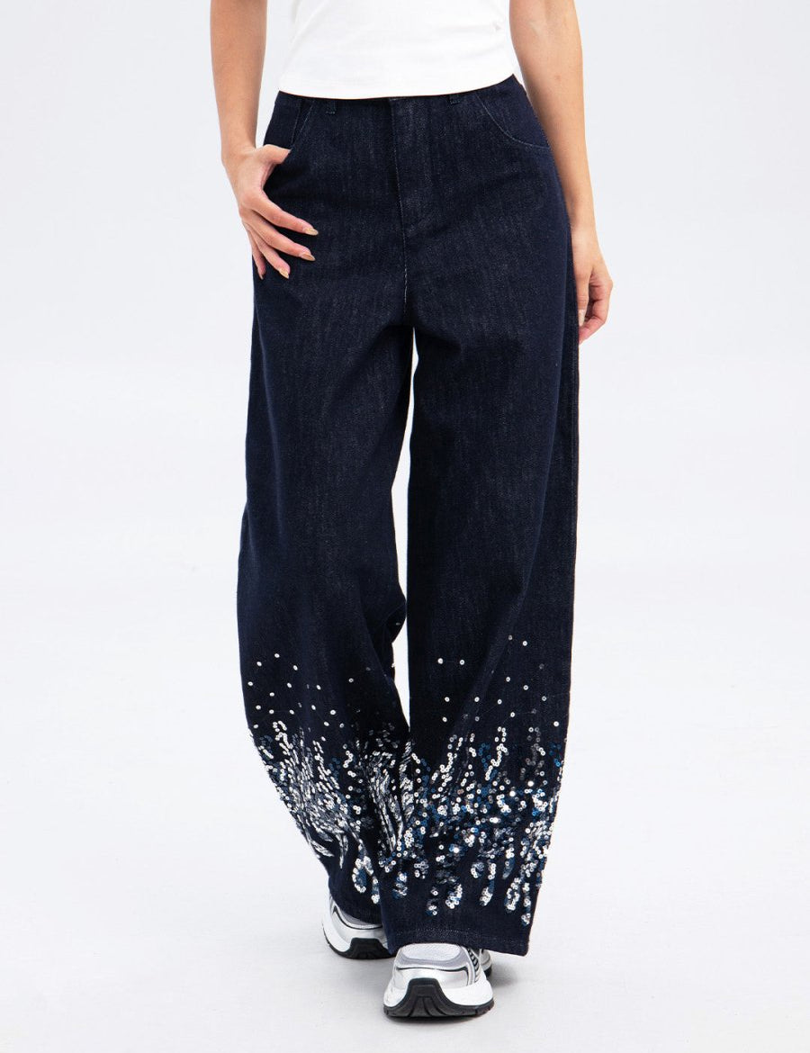 embroidered jeans - SHICCACHE