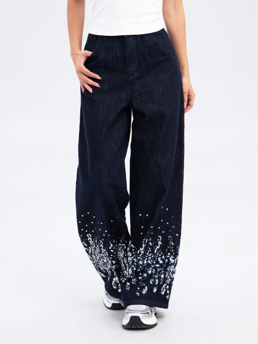 embroidered jeans - SHICCACHE
