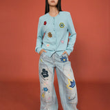 Embroidered Knitted Cardigan - SHICCACHE