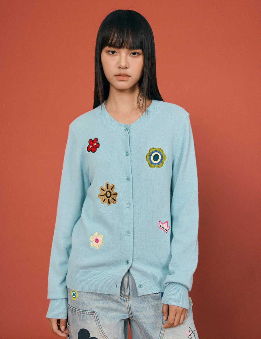 Embroidered Knitted Cardigan - SHICCACHE
