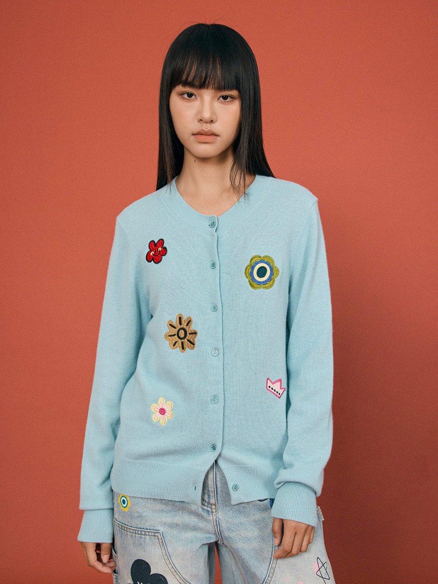 Embroidered Knitted Cardigan - SHICCACHE