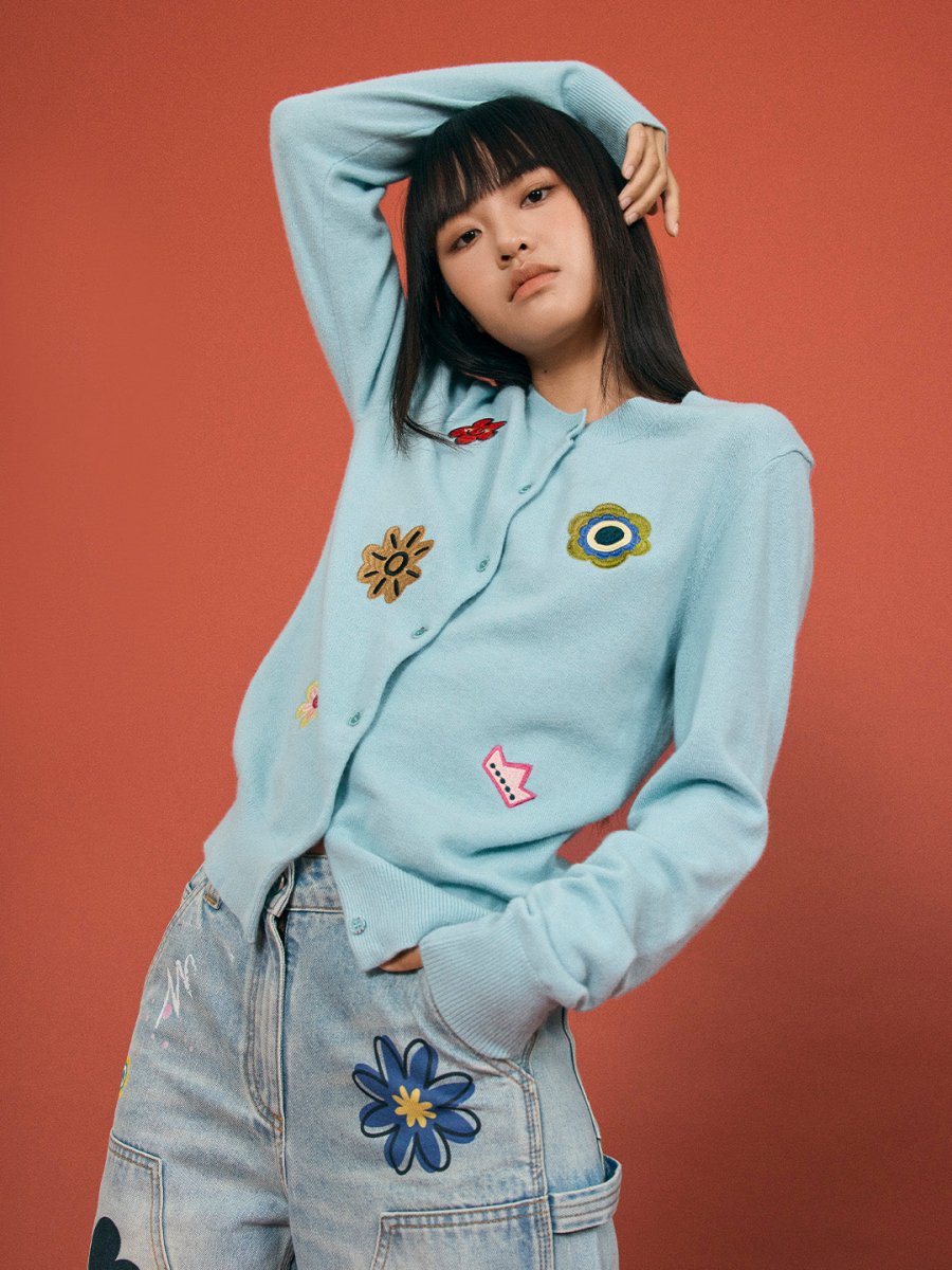 Embroidered Knitted Cardigan - SHICCACHE