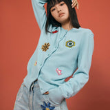 Embroidered Knitted Cardigan - SHICCACHE