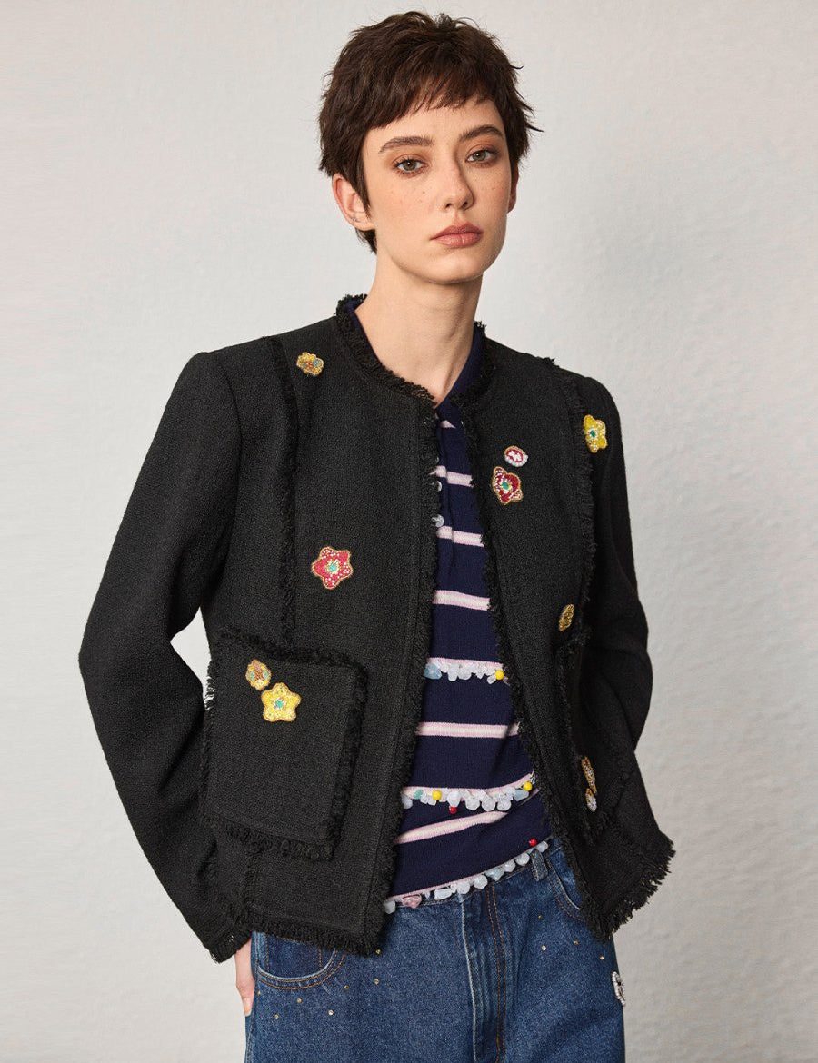 Embroidered Wool - Blend Jacket - SHICCACHE