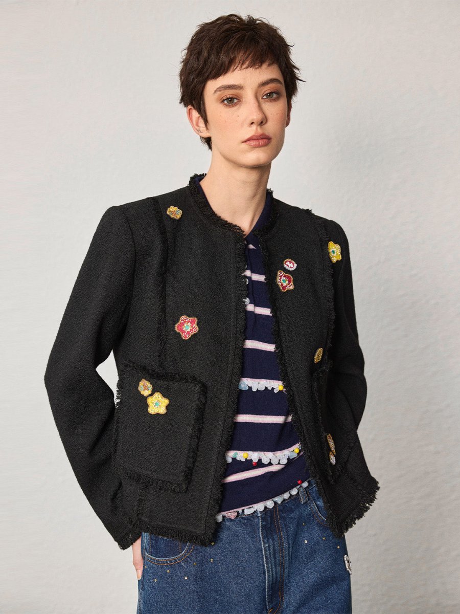 Embroidered Wool - Blend Jacket - SHICCACHE