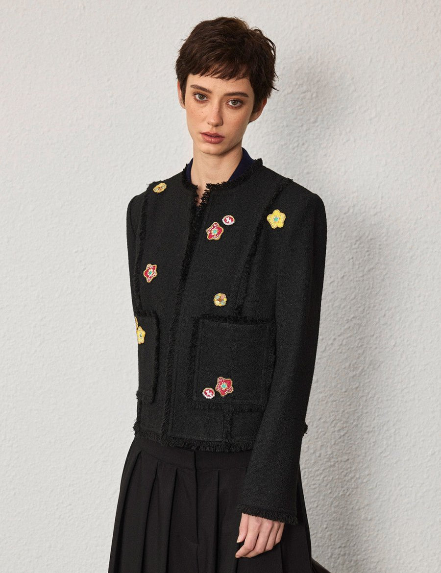 Embroidered Wool - Blend Jacket - SHICCACHE