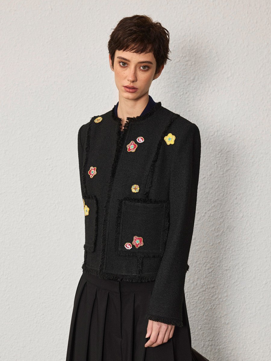 Embroidered Wool - Blend Jacket - SHICCACHE