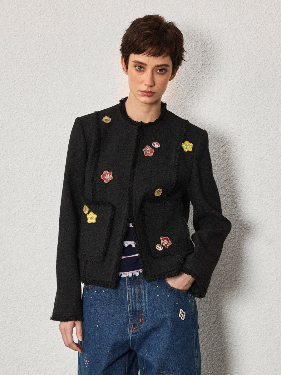 Embroidered Wool - Blend Jacket - SHICCACHE