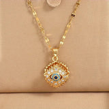 Evil Eye Sunburst Pendant Necklace - SHICCACHE