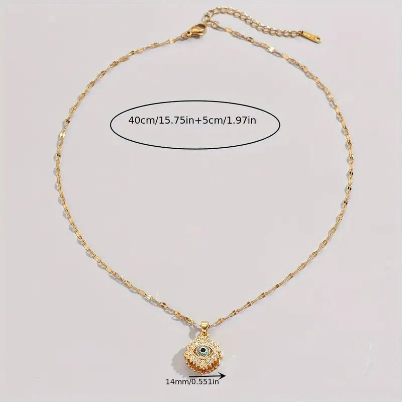 Evil Eye Sunburst Pendant Necklace - SHICCACHE