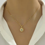 Evil Eye Sunburst Pendant Necklace - SHICCACHE