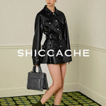 Faux Leather Belted Jacket Dress - SHICCACHE