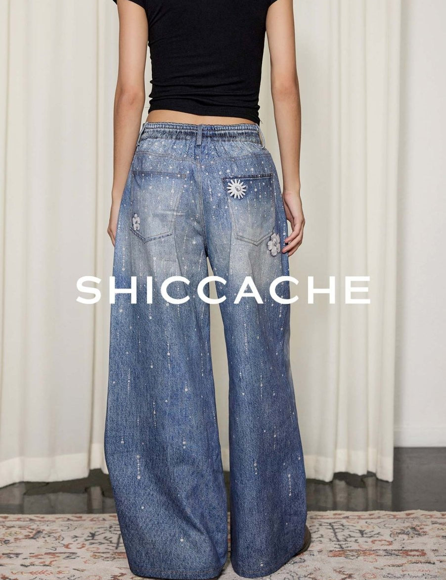 floral print jeans - SHICCACHE