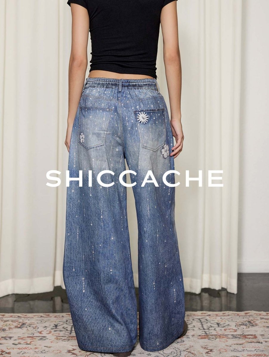 floral print jeans - SHICCACHE