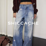 floral print jeans - SHICCACHE