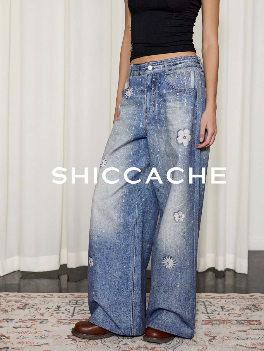 floral print jeans - SHICCACHE