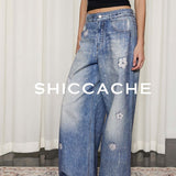 floral print jeans - SHICCACHE