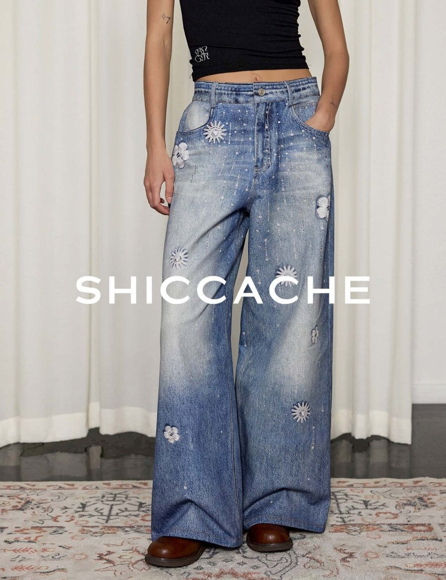 floral print jeans - SHICCACHE