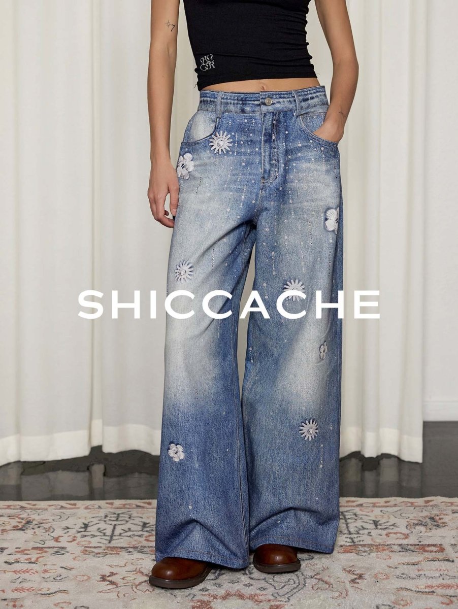 floral print jeans - SHICCACHE