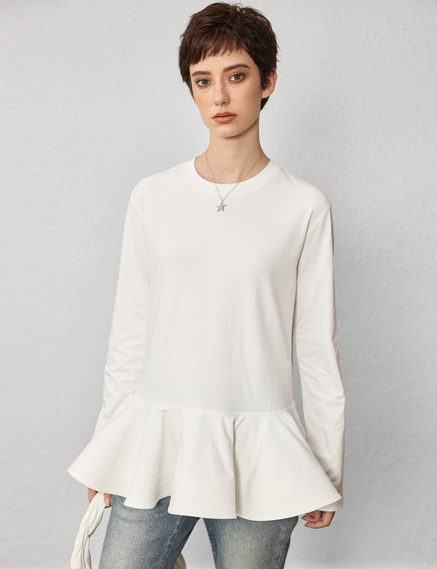Flounce Hem Elegance Tee - SHICCACHE