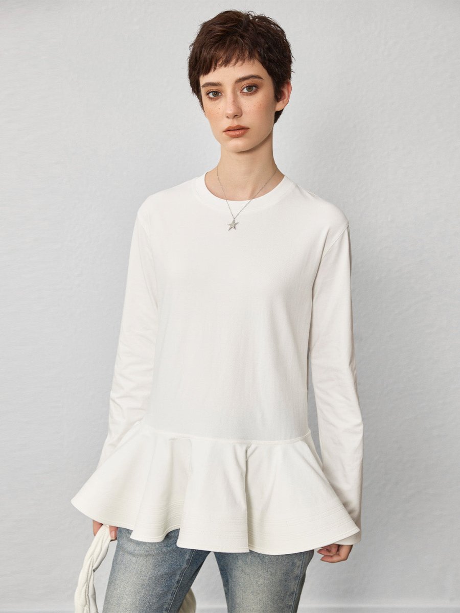 Flounce Hem Elegance Tee - SHICCACHE