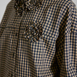 Gingham Bloom Cotton Shirt - SHICCACHE