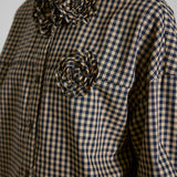 Gingham Bloom Cotton Shirt - SHICCACHE