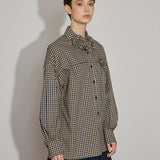 Gingham Bloom Cotton Shirt - SHICCACHE
