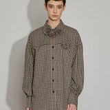 Gingham Bloom Cotton Shirt - SHICCACHE