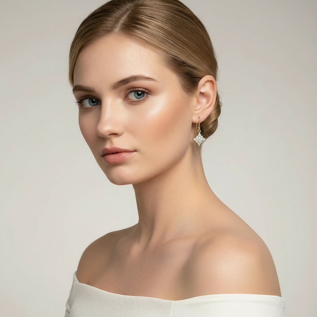 Golden Crystal Star Earrings - SHICCACHE