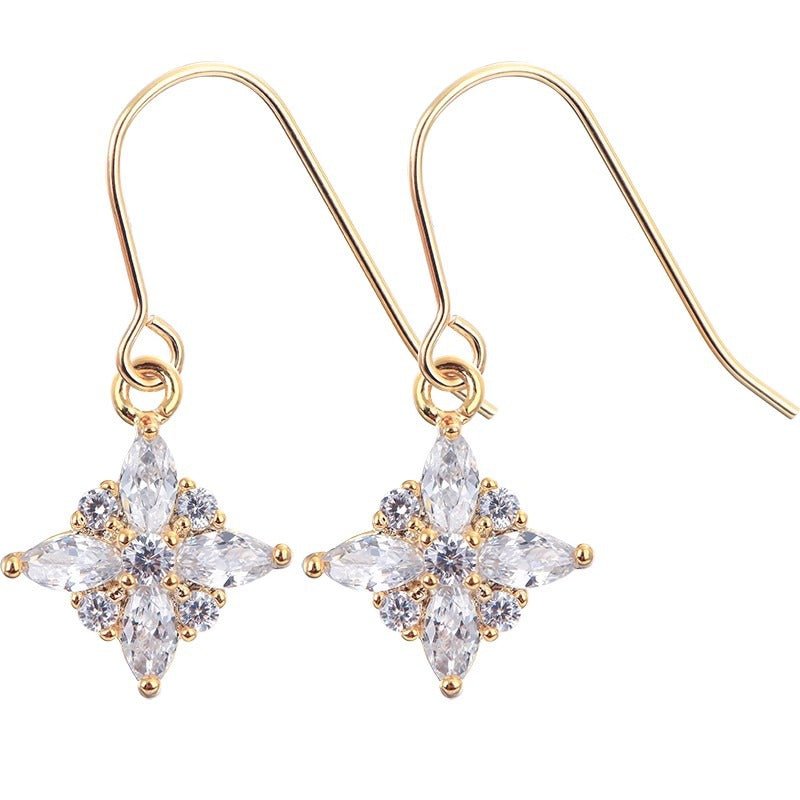 Golden Crystal Star Earrings - SHICCACHE