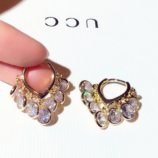 Golden Glow Crystal Drop Earrings - SHICCACHE