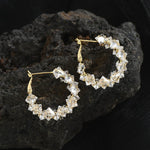 Golden Halo Zircon Hoop Earrings - SHICCACHE