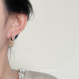 Golden Halo Zircon Hoop Earrings - SHICCACHE