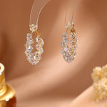 Golden Halo Zircon Hoop Earrings - SHICCACHE