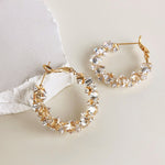 Golden Halo Zircon Hoop Earrings - SHICCACHE