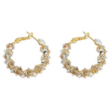 Golden Halo Zircon Hoop Earrings - SHICCACHE