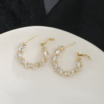 Golden Halo Zircon Hoop Earrings - SHICCACHE