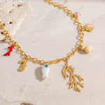 Golden Ocean Charm Necklace - SHICCACHE