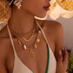 Golden Ocean Charm Necklace - SHICCACHE