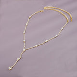 Golden Radiance Y - Drop Necklace - SHICCACHE