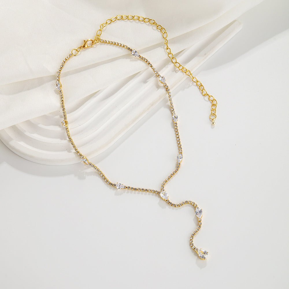 Golden Radiance Y - Drop Necklace - SHICCACHE