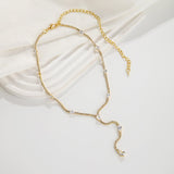 Golden Radiance Y - Drop Necklace - SHICCACHE